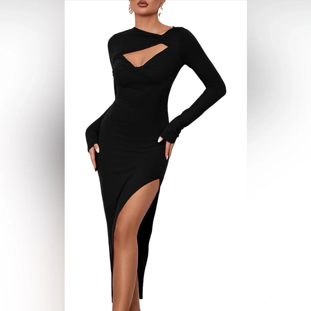 By Claude Black Cutout Maxi Dress – Large - Picture 2 of 6